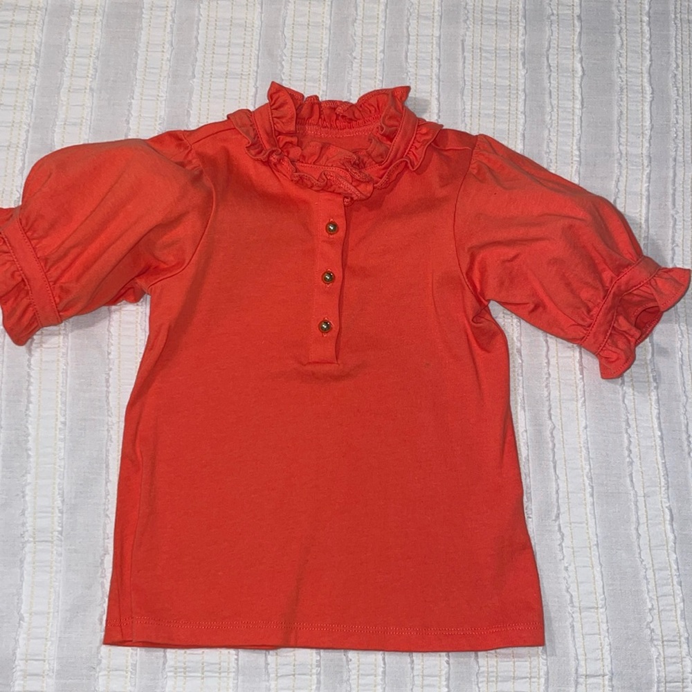 Orange puff sleeve blouse size 5
